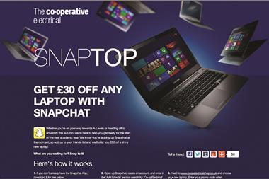 The Co-op has used Snapchat to target student shoppers
