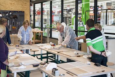 Products are displayed within a series of 'ateliers' – practical workshops staffed by 'artisan' makers