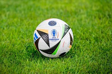 Euro 2024-branded football on pitch