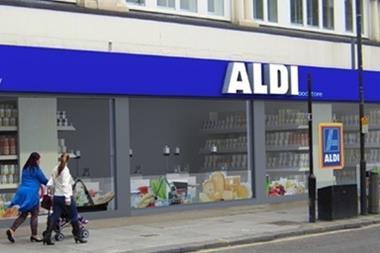 A mock-up of Aldi's proposed new London city centre format