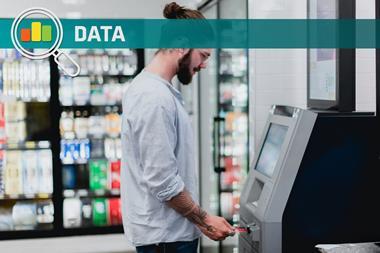 Person using ATM