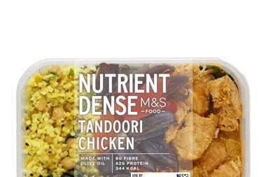 Packet of Marks & Spencer Nutrient Dense tandoori chicken