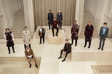 Riccardo Tisci and models at the Burberry Autumn_Winter 2021 Menswear Presentation