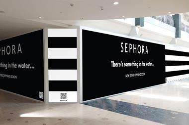 Sephora hoarding in front of new store location