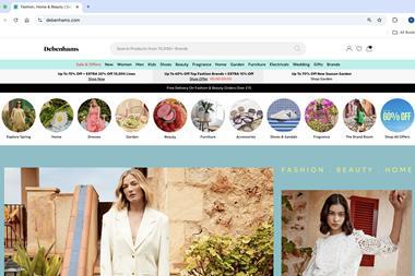 Debenhams website
