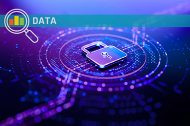 Illustration of lock and computer circuitry to represent cyber security