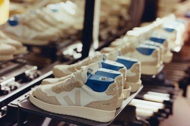 Veja trainers on a production line