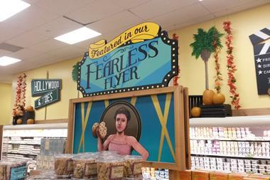 Trader Joe’s, seeks to inject humour into the business of food shopping on Los Angeles’ Vine Street, in the heart of Hollywood, where reference to films and film folk is made at every turn.