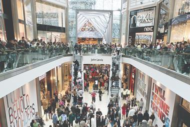 Shoppers in a shopping centre