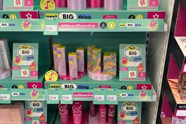 Glow Hub products on shelves in Superdrug