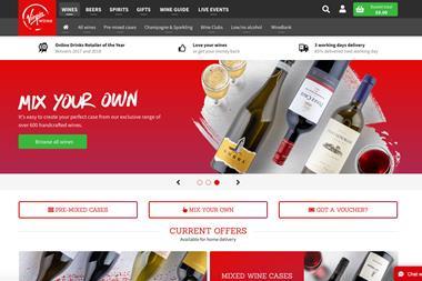 Virgin Wines website