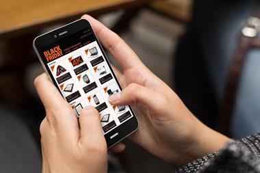 Black Friday sale on mobile screen