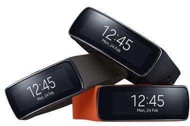 The Samsung Gear Fit syncs with a user's phone to provide instant notifications of emails, texts and incoming calls, alongside tracking fitness goals.
