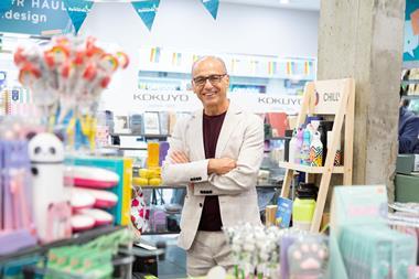 Theo Paphitis in a Ryman Design store