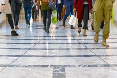 Shoppers in mall