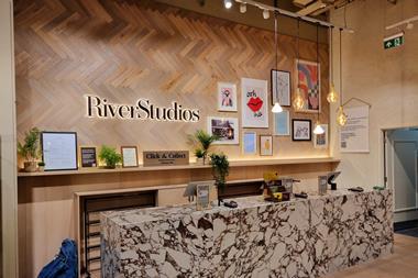 Click and collect counter at River Island's River Studios store in Derby