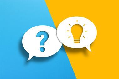 Question mark and light bulb