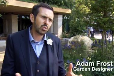Adam Frost, garden designer, at the Chelsea Flower Show.