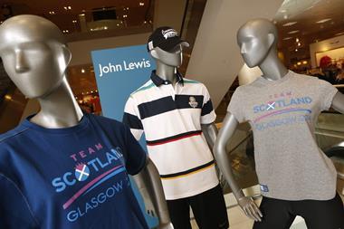 John Lewis is to sponsor the Commonwealth Games this year and will sell merchandise in stores including its Glasgow shop (pictured)