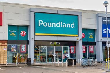 Exterior of Poundland store featuring Pep&Co branding