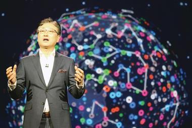 Samsung boss BK Yoon delivers the keynote address at this year’s CES in Las Vegas