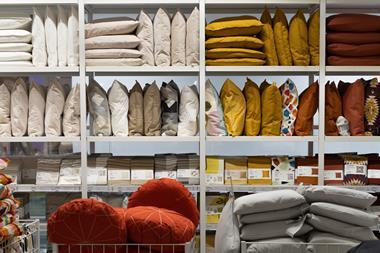 Cushions on display at Ikea Hammersmith store