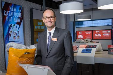 Sainsbury's boss Mike Coupe in the Argos store in Saisnsbury's Nine Elms branch
