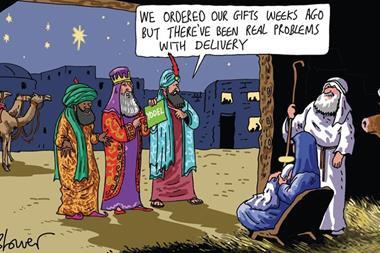 Patrick Blower's retail cartoon's take on Yodel's Christmas delivery issues.