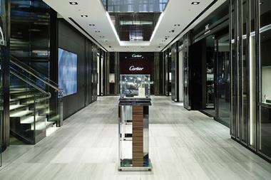 Cartier display in Watches of Switzerland flagship store, London