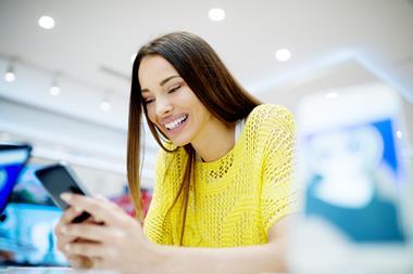 Woman shopping on mobile