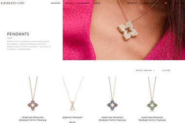 Roberto Coin website homepage showing jewellery