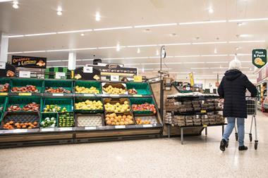 Vegetable aisle in supermarket