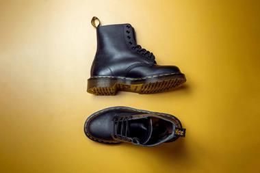 Dr Martens boots, shown from above