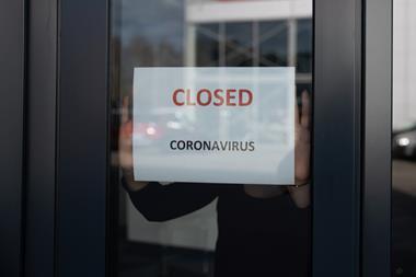 Coronavirus closed sign