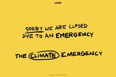 Lush closed in support of the climate change strike