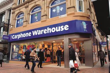 Carphone Warehouse first quarter like-for-likes rise 10.6%