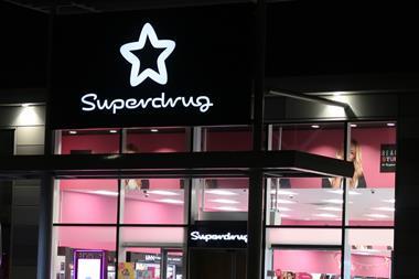 Superdrug store at night