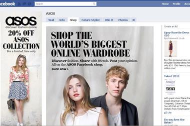 Asos was one of the first retailers to open a transactional Facebook store