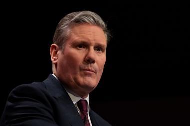 Close-up on Labour leader Keir Starmer