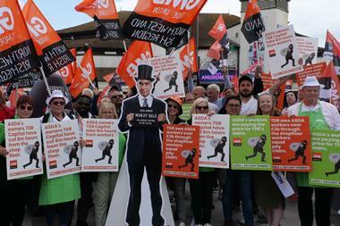 Asda workers on strike