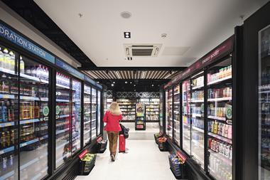WHSmith Birmingham Airport drink fridges and book shelves
