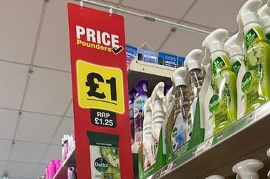 Poundland display showing single-price-point