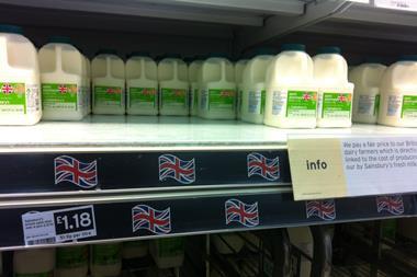 Dairy farmers marched on Westminster to protest over the grocers' milk prices last week