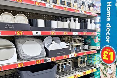 Poundland homewares display