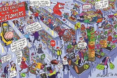 Retail Week cartoonist Patrick Blower’s take on how last-minute Christmas shoppers are rushing to prepare for the big day next week.