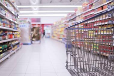 Tesco-trolley-in-aisle