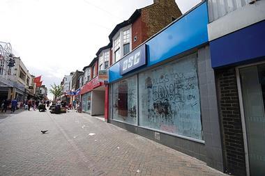 There are twice as many empty shops in towns and cities in the north of England than there are in the south
