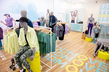 Women's activewear on display in M&S Goodmove pop-up store