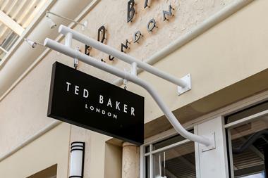 Ted Baker sign shown outside a store in the US