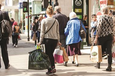 Shoppers on a high street